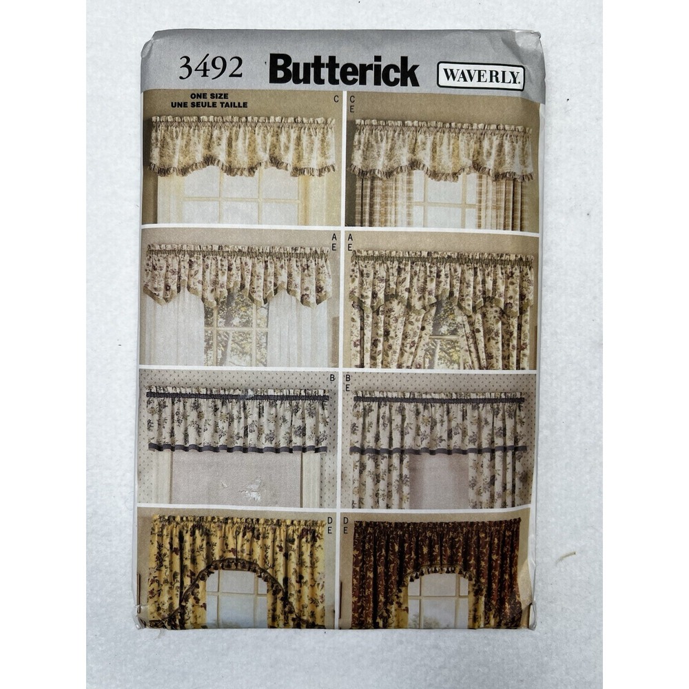 Butterick 3492 Waverly Valances Drapes Sewing Pattern One Size Vintage 2002